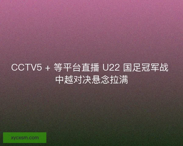 CCTV5 + 等平台直播 U22 国足冠军战 中越对决悬念拉满